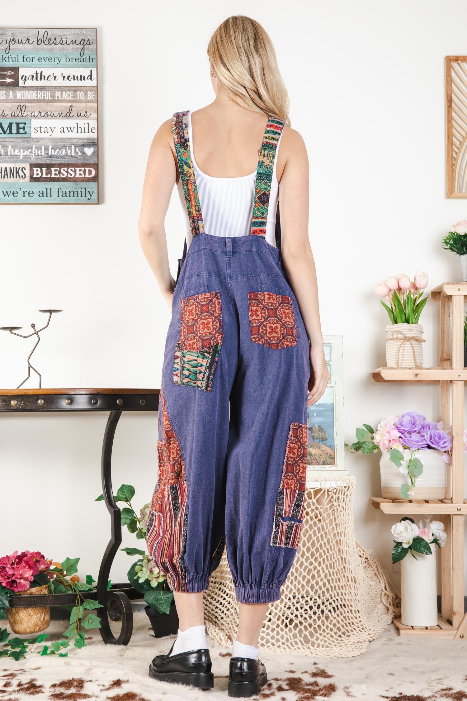 Overall Pants W Patch Contrast