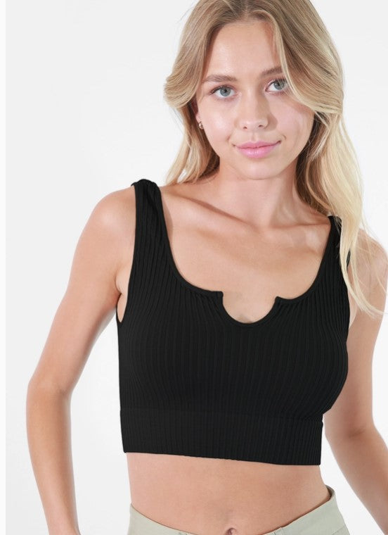 Notch Neck Sleeveless Top