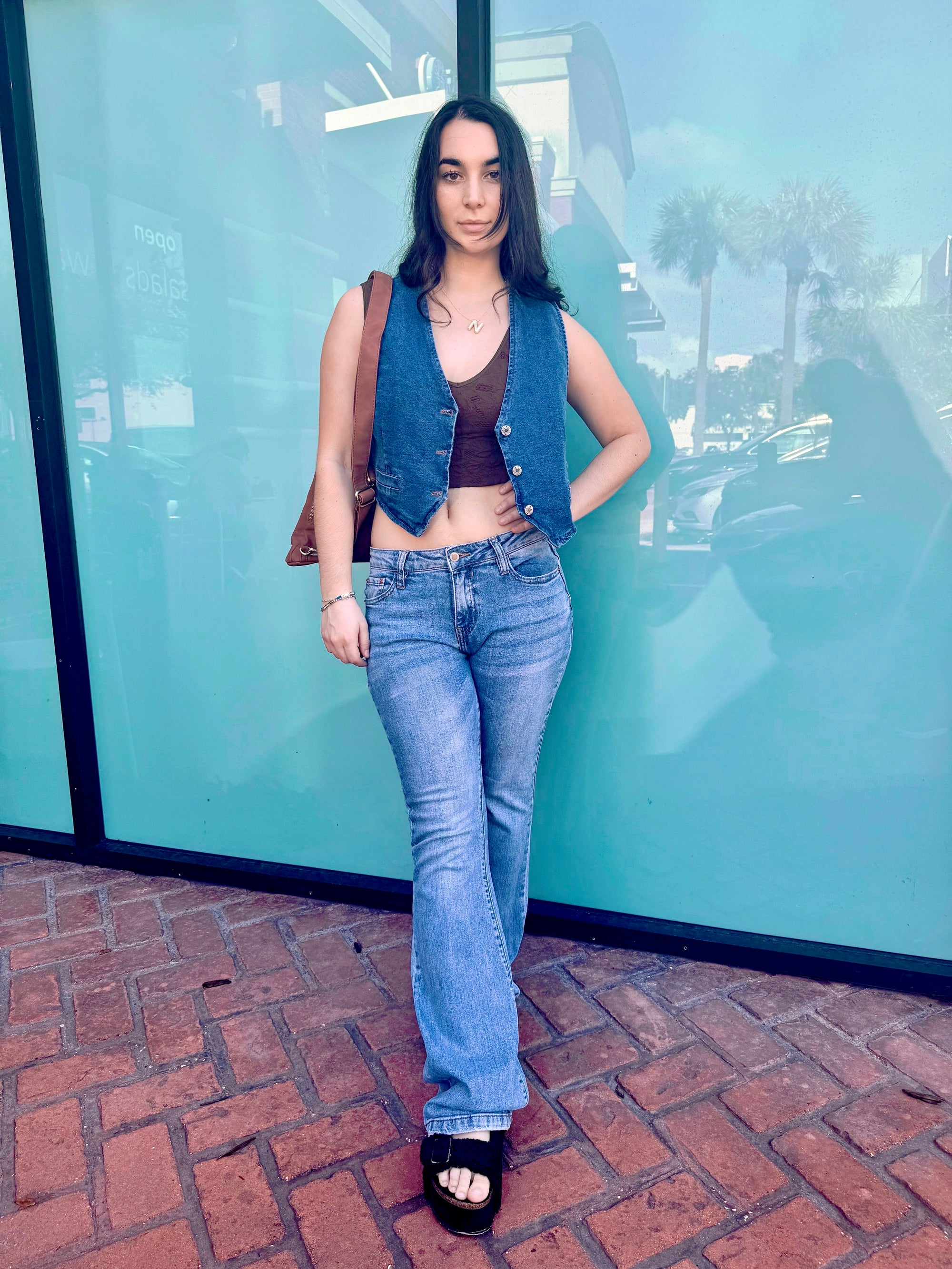 Mid Rise Flare Jeans