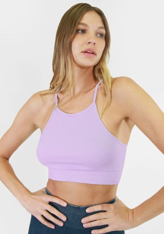 Ribbed Highneck Bra Top