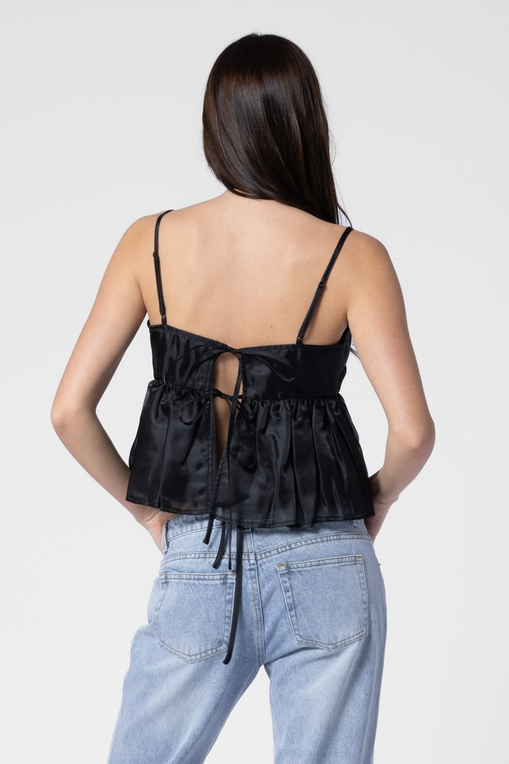 Ruffle Hem Organza Cami Top