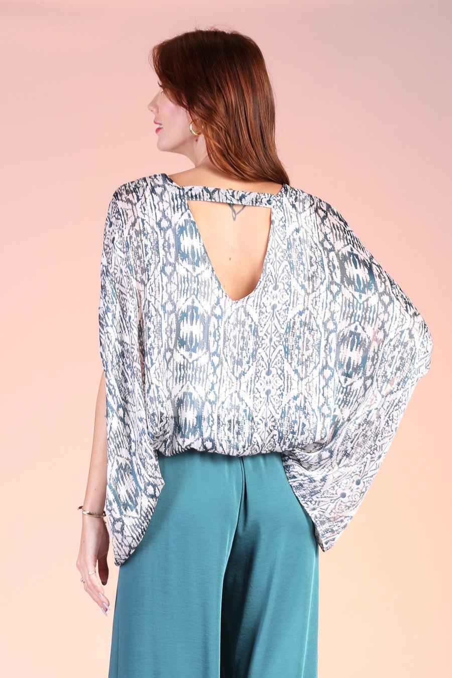 Bohemian Lurex Chiffon Cafton Top