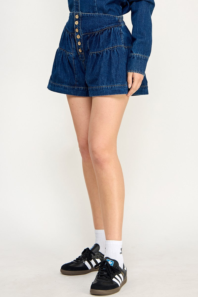 Highwaist Fleur Denim Shorts