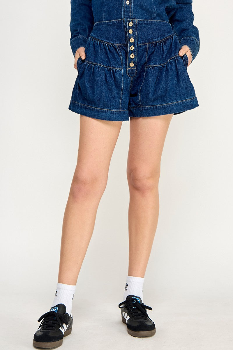 Highwaist Fleur Denim Shorts