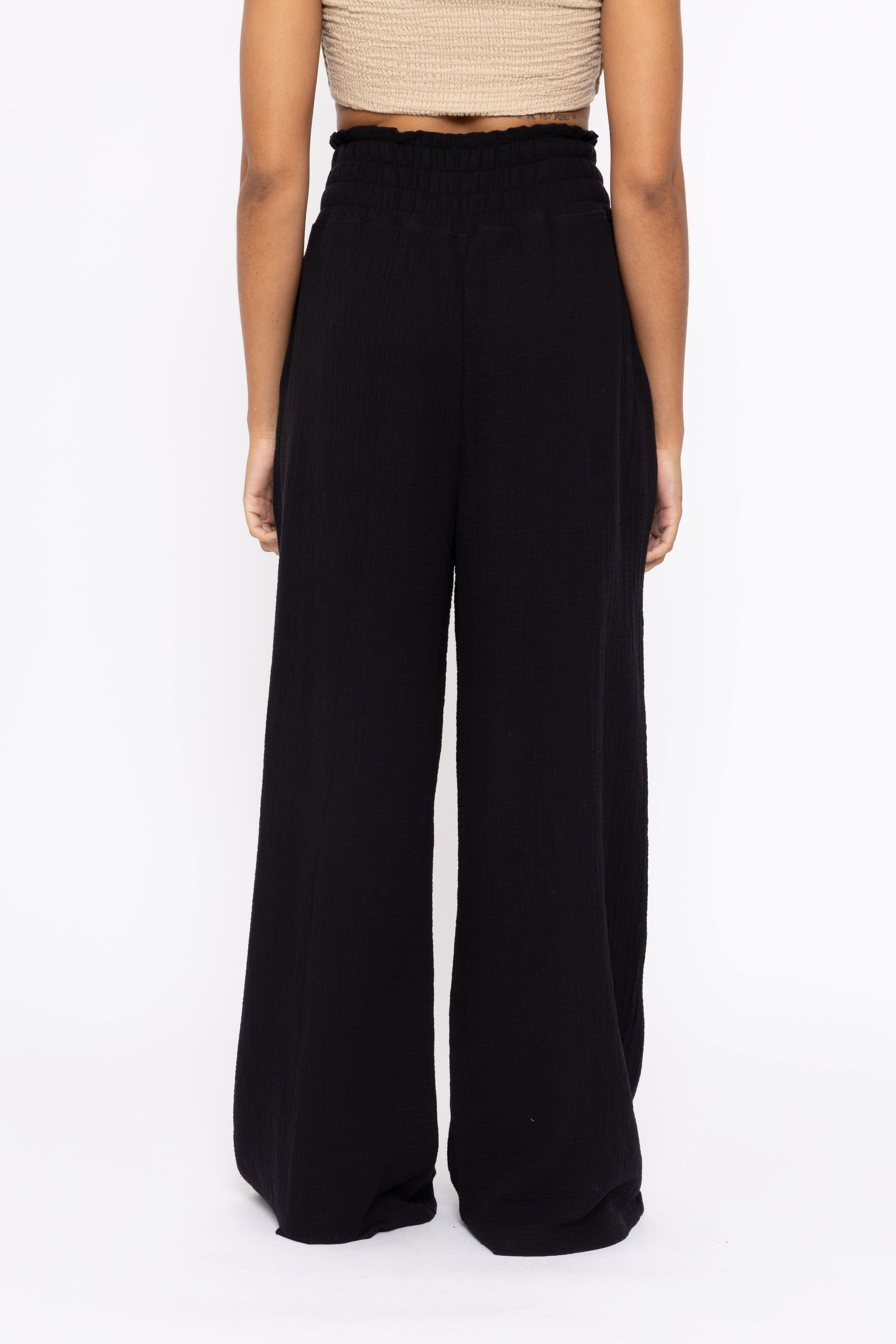 Cotton Gauze Wide Leg Pants