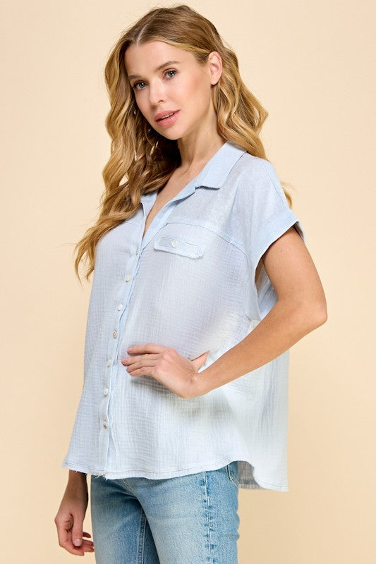 Mixed Fabric Half Sleeve Shirts