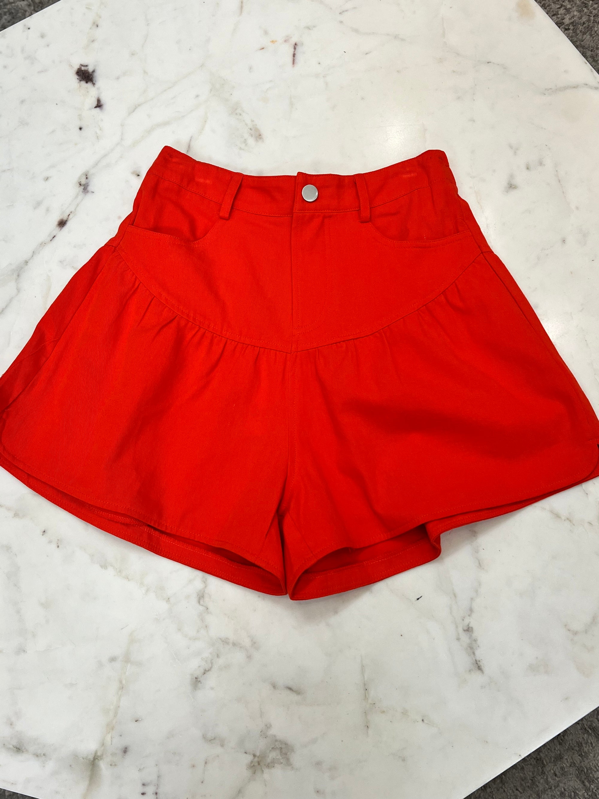 Cotton Twill Candy Apple Shorts